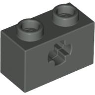 Lego kostka (kostička) 1x2, křížovou dírou (otvorem), tmavě šedá (4118903, 4192459, 4233491)
